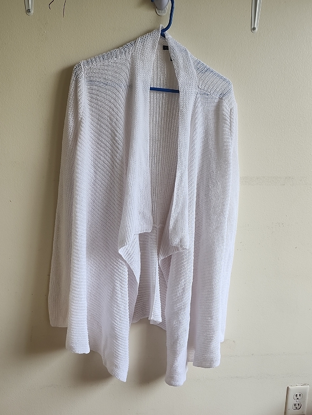 Eileen Fisher Organic Linen Knit White Cardigan,XL